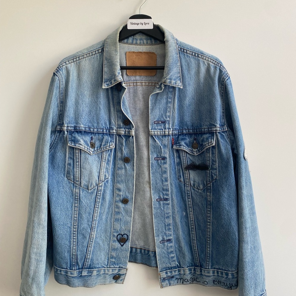 Levi's Blue Jean Jacket with Unicorn Squad Design